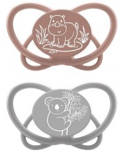 Suzete din silicon NIP Green - Hippo și koala, 16-32 luni, 2 bucăți -1