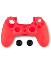 Husă din silicon pentru controler și protecție pentru butoane Spartan Gear - DualShock 4, roșu (PS4) -1