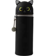 Husă de silicon pentru sticle I-Total - Cat, negru -1
