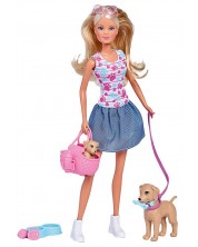 Păpușă Simba Toys Steffi Love -  Steffi, la o plimbare cu un câine