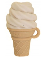 Jucărie gingival din silicon NatureBond - formă de înghețată de vanilie, cu clip cadou