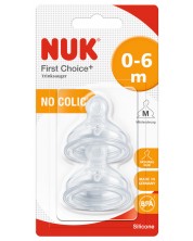 Tetine din silicon NUK First choice - Mărimea M, 0-6 luni, 2 buc. -1