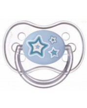 Suzetă de silicon Canpol Newborn Baby, în formă de cireș, 6-18 luni, albastră
