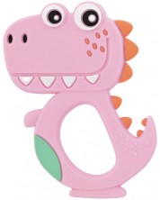 Dispozitiv de dentitie din silicon Lorelli Baby Care - Dino Lucky, roz -1