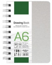 Drasca Drawing book spirala 190g, 50 file, A6 portret	