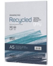 Drasca Recycled drawing pad GREY lipit 200g, 20 coli, А5	