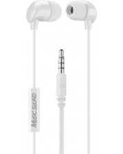Căști cu microfon Cellularline - Music Sound 3.5 mm, alb