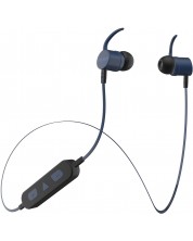 Casti cu microfon wireless Maxell - BT100, albastre/negre