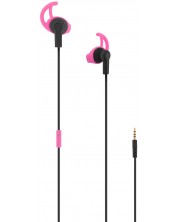 Casti sport in ear cu microfon TNB - Sport Running, roz/negre