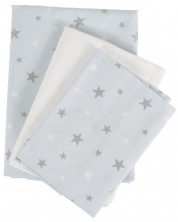 Set de lenjerie de pat din 3 piese Hugzzz - Nook, 120 х 60 cm, Blue stars -1