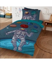 Dormitor set 3 piese PNG - Imprimeu cosmonaut, 100% raion -1