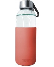 Sticlă de sticlă Nerthus - Roșu, protecție din silicon, 400 ml -1