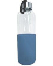 Sticlă de sticlă Nerthus - Albastru, cu protecție din silicon, 600 ml -1