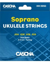 Corzi de ukulele soprano Cascha - HH 2053, transparente -1