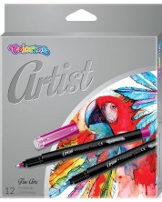 Fineliner Colorino Artist - 12 culori, la cutie