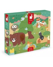 Puzzle educativ tactil Janod - Animale de pădure, 20 de piese - imagine 1