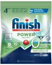 Capsule pentru mașină de spălat vase Finish - Power All in 1, 0% ingrediente inutile, 70 buc -1