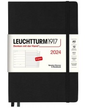 Carnet de notițe  Leuchtturm1917 Weekly Planner and Notebook - A5,negru, 2024 -1