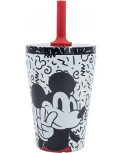 Pahar termic cu pai Stor Mickey Mouse - Vibes, 360 ml -1