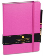 Agenda cu coperti tari Victoria's Journals A5, roz -1