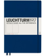 Caiet Leuchtturm1917 Master Classic - A4+, pagini albe, albastru -1