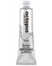 Vopsea tempera Universal - Octopus, 21 ml, albă -1