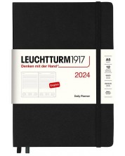 Carnet de notițe  Leuchtturm1917 Daily Planner - A5, negru, 2024 -1