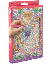 Caiet de desen cu mărgele Grafix - Mandala, roz -1