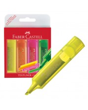 Textmarkere Faber-Castell - Neon, 4 buc. in cutie -1