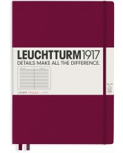 Agenda Leuchtturm1917 Master Slim - A4+, pagini liniate, Port Red -1