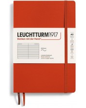 Notebook-ul Leuchtturm1917 Natural Colors - A5, roșu, liniat, coperte moi