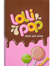 Caiet Black&White - Lolly Pop, A4, 80 coli, rânduri largi, sortiment -1