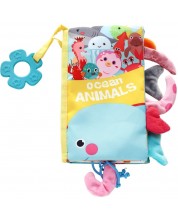 Carte textila Kikka Boo - Ocean Animals, cu inel gingival -1