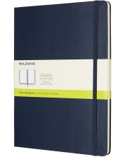 Agenda cu coperti tari Moleskine Classic Plain XL - Albastra, file albe