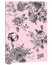 Caiet Victoria's Journals Florals - Roz și negru, copertă plastică, A5 -1