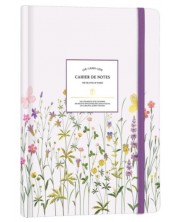Caiet Victoria's Journals Florals - mov deschis, copertă rigidă, cu puncte, format A5