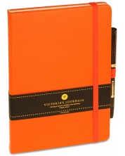 Agenda cu coperti tari Victoria's Journals A5, portocaliu -1