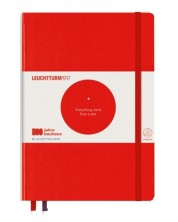 Caiet agenda Leuchtturm1917 Bauhaus 100 - А5, rosu, linii punctate