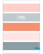 Caiet Lastva Stripes - A4, 96 foi, randuri largi, cu 2 campuri, sortiment -1