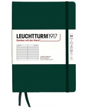 Caiet Leuchtturm1917 Natural Colors - A5, verde închis, liniat, copertă rigidă -1