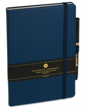 Agenda cu coperti tari Victoria's Journals A5, albastru-deschis -1