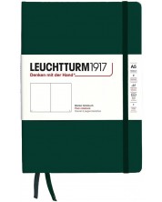 Caiet Leuchtturm1917 Natural Colors - A5, verde închis, pagini albe, copertă rigidă