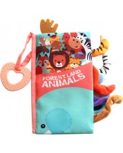 Carte textila Kikka Boo - Forest animals, cu inel gingival -1