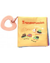Carte textila Kikka Boo - Transportation, cu inel gingival