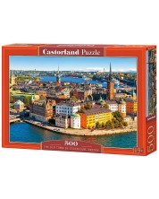 Puzzle Castorland din 500 de piese - Stockholm, vechiul oras -1