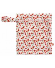 Geanta pentru haine umede Xkko - Red Poppies, 25 x 30 cm -1