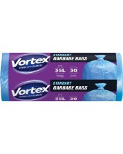 Saci de gunoi Vortex - Standard, 35 l, 30 buc., albaștri -1