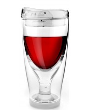 Pahar de răcire pentru vin cu capac Asobu - ICE VINO 2GO, 300 ml, alb