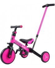 Triciclu cu control parental 4 în 1 Milly Mally - Optimus Plus, roz -1