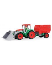 Tractor Lena Truxx - cu remorcă pentru fân și figurina, 55 cm